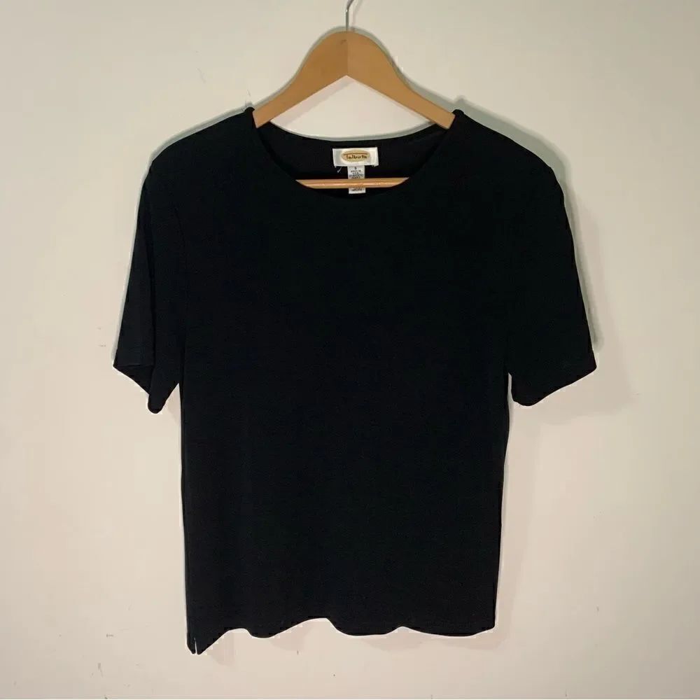 Talbots Women's Black Short Sleeve Tee Top Size Small